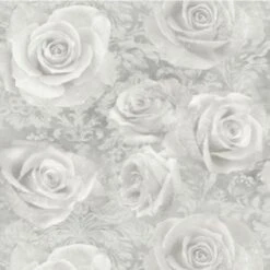 Silver Grey Floral Wallpaper Flowers Roses Reverie Heavyweight Arthouse