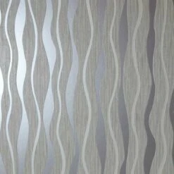 ARTHOUSE Metallic Wave Grey Glittery Wallpaper Textured Vinyl Wallpaper Paste The Wall