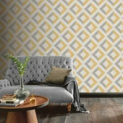 ARTHOUSE Urban Geo Ochre Wallpaper Geometric Modern Design Large Diamond Pattern -ARTHOUSE SHOP 28172112 3