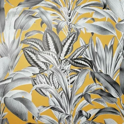 Greenhouse Plants Wallpaper Arthouse Tropical Jungle Grey Ochre Yellow 1 Greenhouse Plants Wallpaper Arthouse Tropical Jungle Grey Ochre Yellow