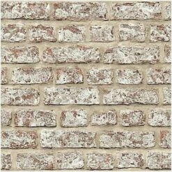 ARTHOUSE Brick Effect Wallpaper Rustic Weathered Slate Stone Wall Realistic Photographic