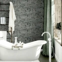 Arthouse Slate Wall Design Grey Brick Effect Paste The Paper Wallpaper -ARTHOUSE SHOP 58213162 4