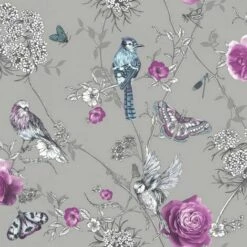 Arthouse Fantasia Paradise Garden Wallpaper (32.1ft X 21in) (Silver)