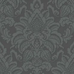 Arthouse Precious Metals Glisten Damask Textured Wallpaper (32.8ft X 21in) (Gunmetal Grey)
