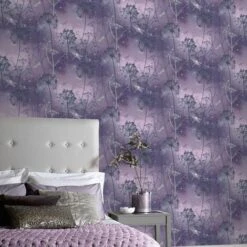 Damselfly Purple Trees Butterflies Floral Flower Glitter Sparkly Luxury Arthouse -ARTHOUSE SHOP 7916170 3